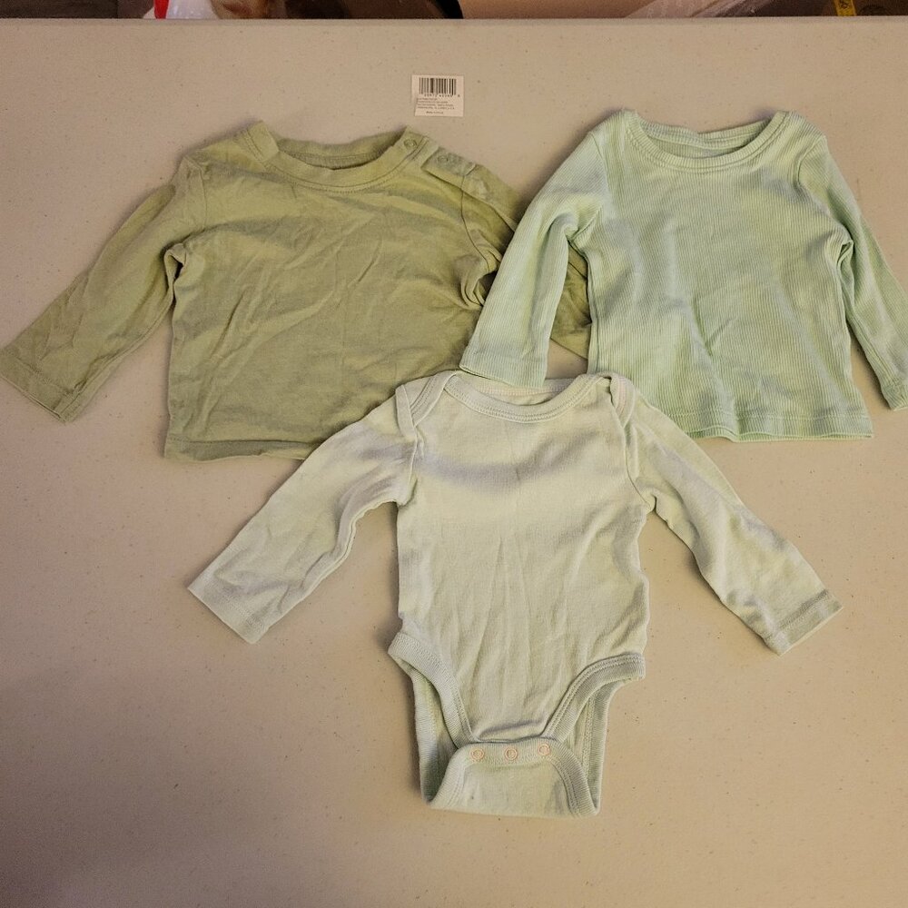Baby Clothes Bundle - Long Sleeve Shirts & Bodysuit 0-3mo